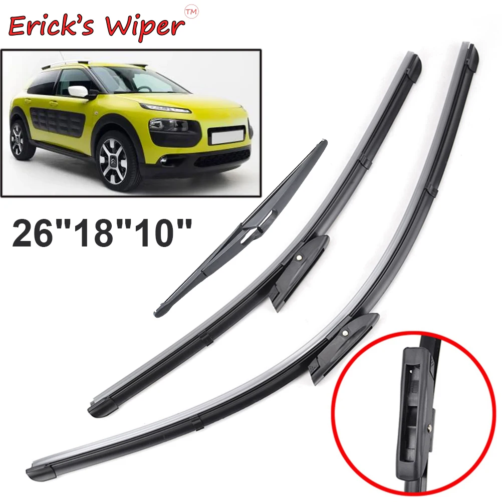 Набор щёток стеклоочистителя Erick's для Citroen C4 Cactus 2014-2020, 26 + 18 + 10 дюймов
Набор щёток стеклоочистителя Erick's для Citroen C4 Cactus 2014-2020, 26 + 18 + 10 дюймов