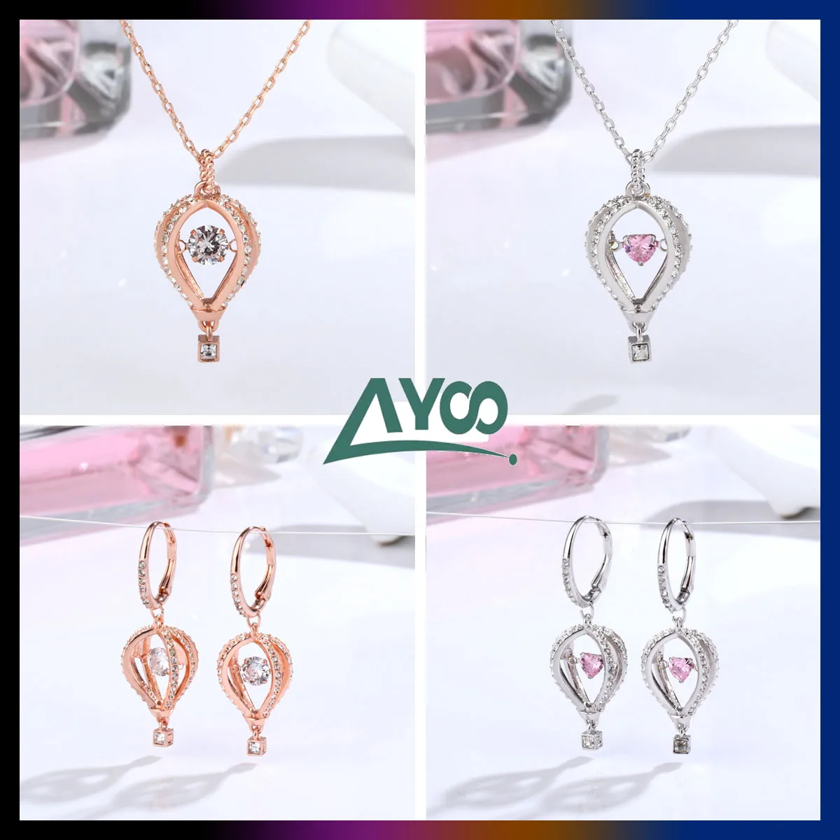 SWA Fashion Jewelry High Quality Glamour Geometric Hot Air Balloon Pendant Necklace Earring Set Romantic Women's Gift With Logo
SWA Fashion Jewelry High Quality Glamour Geometric Hot Air Balloon Pendant Necklace Earring Set Romantic Women's Gift With Logo