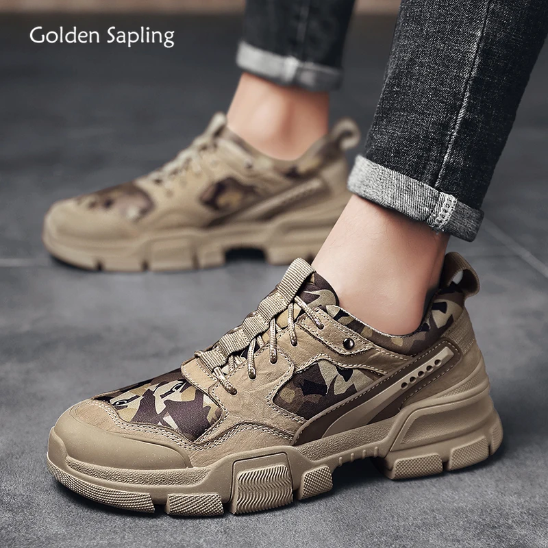 Golden Sapling Camouflage Men's Casual Shoes Genuine Leather Retro Leisure Flats tactical footwear Platform Fashion Shoe for Men
Golden Sapling Camouflage Men's Casual Shoes Genuine Leather Retro Leisure Flats tactical footwear Platform Fashion Shoe for Men
