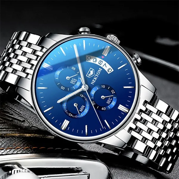 Men's watch Quartz luminous watches Luxury Big dial male steel strip waterproof Relojes Hombre Gold Wristwatch Business for man
Men's watch Quartz luminous watches Luxury Big dial male steel strip waterproof Relojes Hombre Gold Wristwatch Business for man