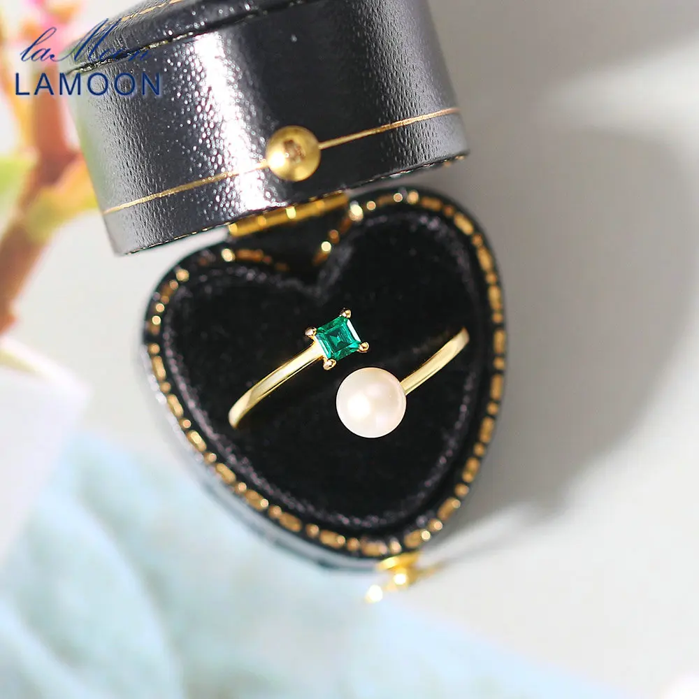 LAMOON 925 Silver Natural Freshwater Pearl Ring For Female Green Square Cubic Zirconia 14K Gold Plated Fine Jewelry LMRI153
LAMOON 925 Silver Natural Freshwater Pearl Ring For Female Green Square Cubic Zirconia 14K Gold Plated Fine Jewelry LMRI153