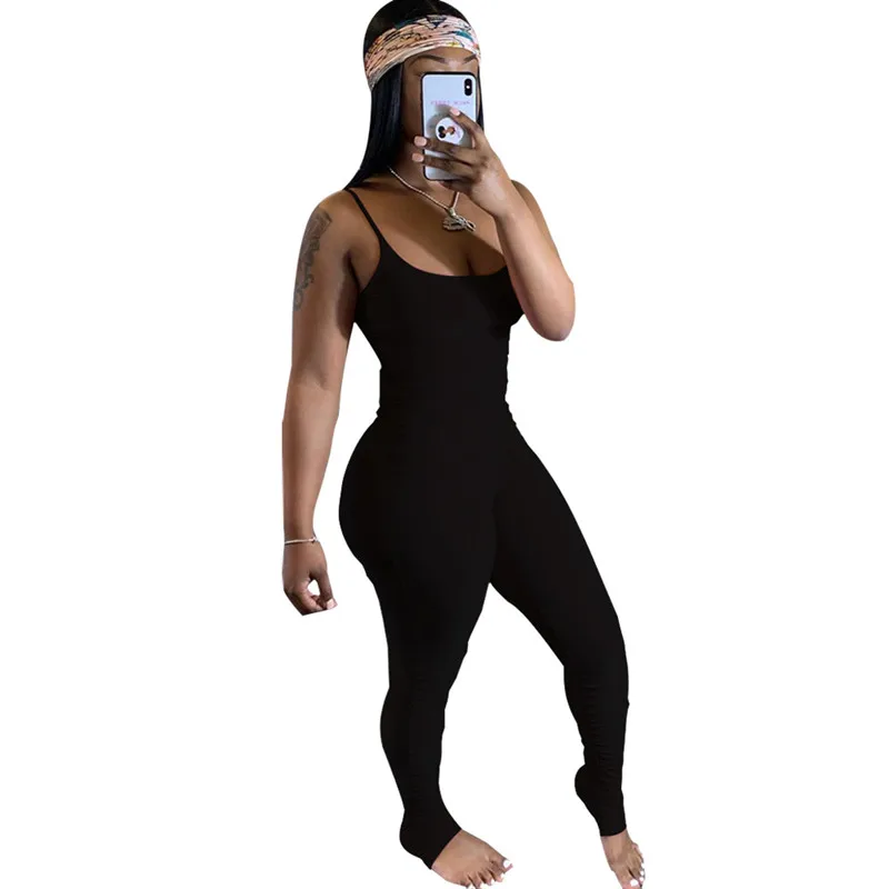 European sexy solid color suspender Jumpsuit fashion fit nightclub U-neck women's Vest pants
European sexy solid color suspender Jumpsuit fashion fit nightclub U-neck women's Vest pants