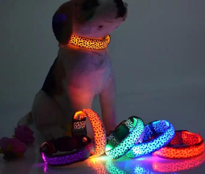 Leopard Nylon Dog Collar Flash Night Safety LED Glow Dog Harness Pet Supplies Cat Collars Accessories Dogs Luminous Fluorescen
Leopard Nylon Dog Collar Flash Night Safety LED Glow Dog Harness Pet Supplies Cat Collars Accessories Dogs Luminous Fluorescen