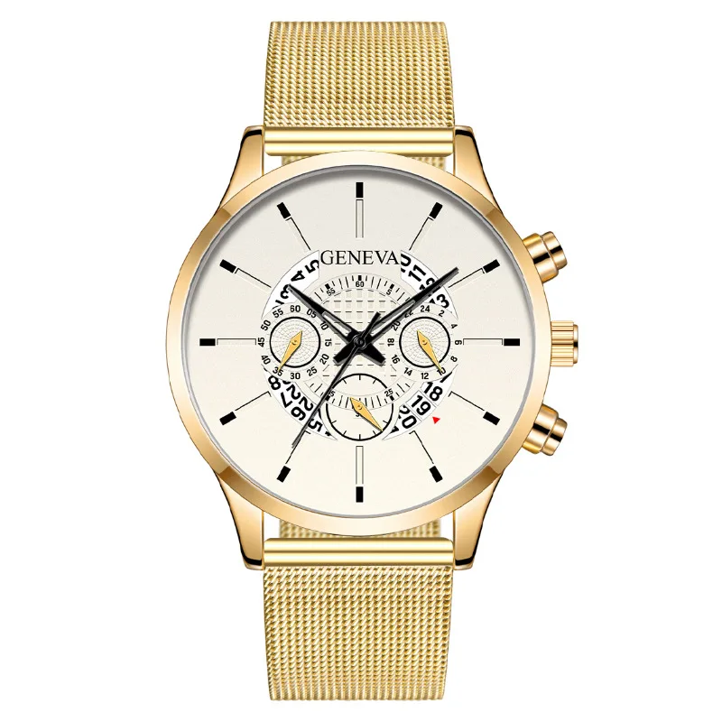 New Business Male Watch Casual Gold Alloy Strap Geneva High Quality Three Eyes Digital Calendar Dial Quartz Wristwatches For Men
New Business Male Watch Casual Gold Alloy Strap Geneva High Quality Three Eyes Digital Calendar Dial Quartz Wristwatches For Men