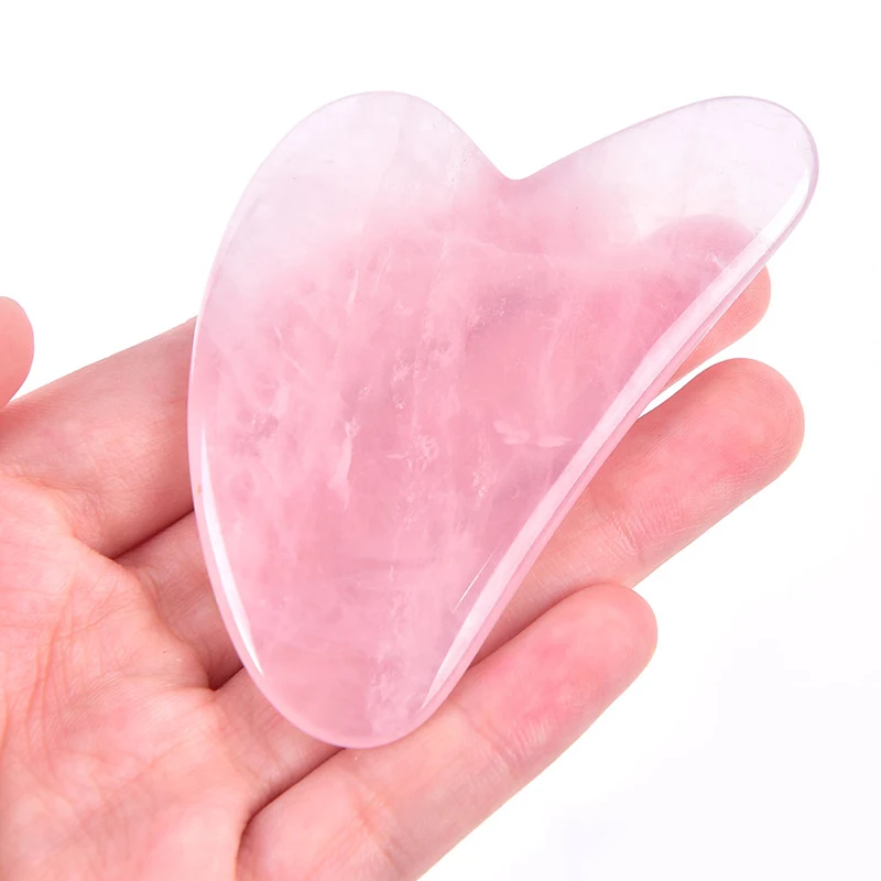 

Natural Rose Quartz Jade Natural Face Jade Guasha Board Natural Stone Scraper Tools For Face Neck Back Body Pressure Therapy