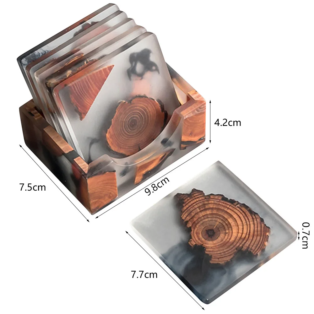 Drink Coasters Set Resin Pine Coasters with Holder Heat Resistant Placemats Drink Mat Tea Coffee Cup Pad for Home Office Table
Drink Coasters Set Resin Pine Coasters with Holder Heat Resistant Placemats Drink Mat Tea Coffee Cup Pad for Home Office Table
