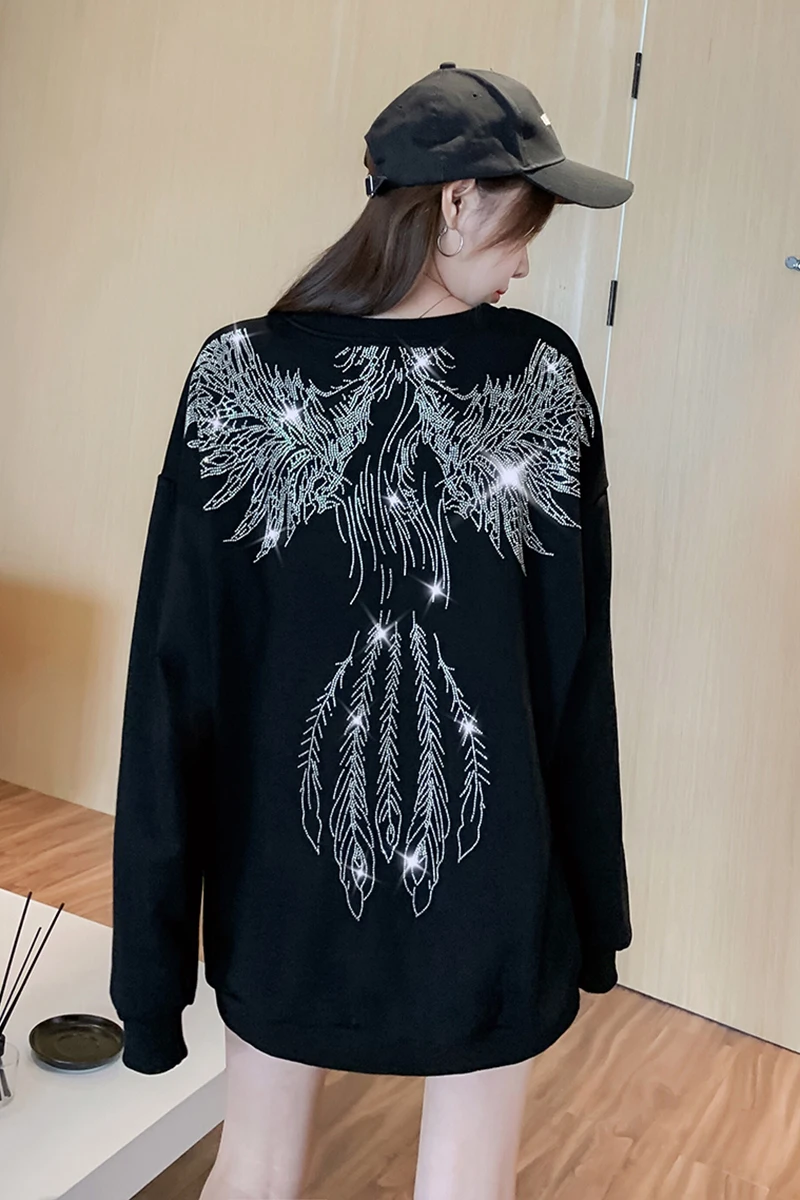 QING MO Hot Drilling Round Neck Sweatshirt 2021 Autumn Winter Cartoons Pattern Sweatshirt Woman Mid-length Sweatshirt LHXX451
QING MO Hot Drilling Round Neck Sweatshirt 2021 Autumn Winter Cartoons Pattern Sweatshirt Woman Mid-length Sweatshirt LHXX451