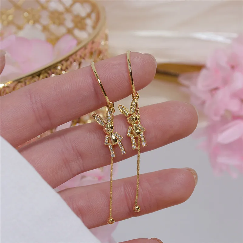 Ins Hot Sale 14K Real Gold Lovely Rabbit Stud Earrings for Women Cubic Zircon ZC Long Drop Earrings
Ins Hot Sale 14K Real Gold Lovely Rabbit Stud Earrings for Women Cubic Zircon ZC Long Drop Earrings