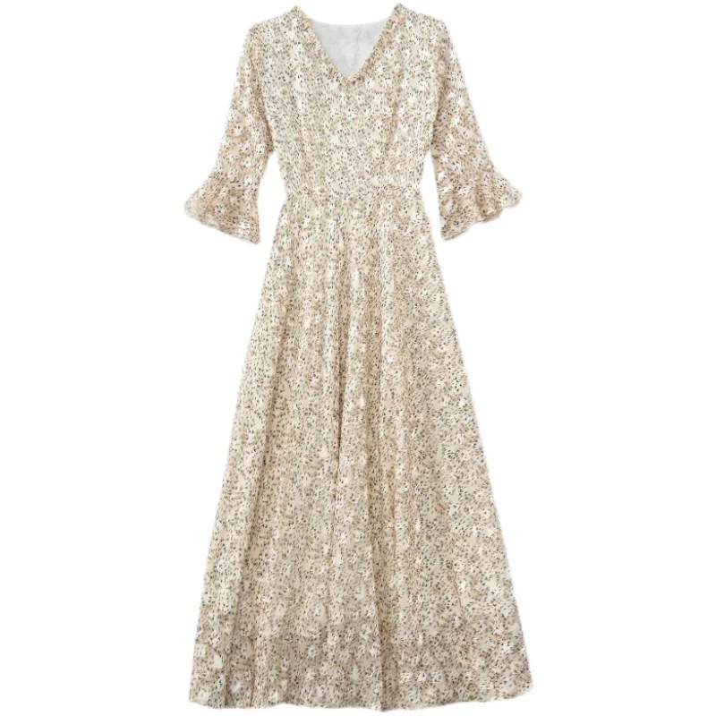 COIGARSAM 3XL Plus Size Floral Print Women dress New Summer Chiffon Short Sleeve High Waist Dresses Rice White 2887
COIGARSAM 3XL Plus Size Floral Print Women dress New Summer Chiffon Short Sleeve High Waist Dresses Rice White 2887
