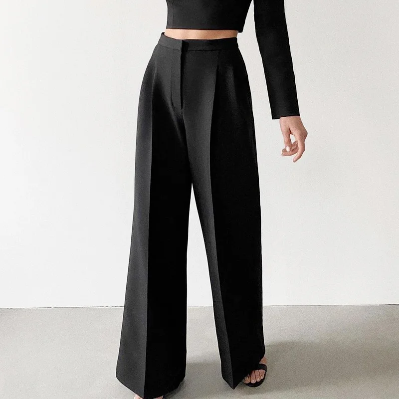 Spring Slim Navel Bare Square Collar T-shirts Women's High Waist Casual Loose Wide Leg Trousers Two-piece Set Solid Streetwear
Spring Slim Navel Bare Square Collar T-shirts Women's High Waist Casual Loose Wide Leg Trousers Two-piece Set Solid Streetwear