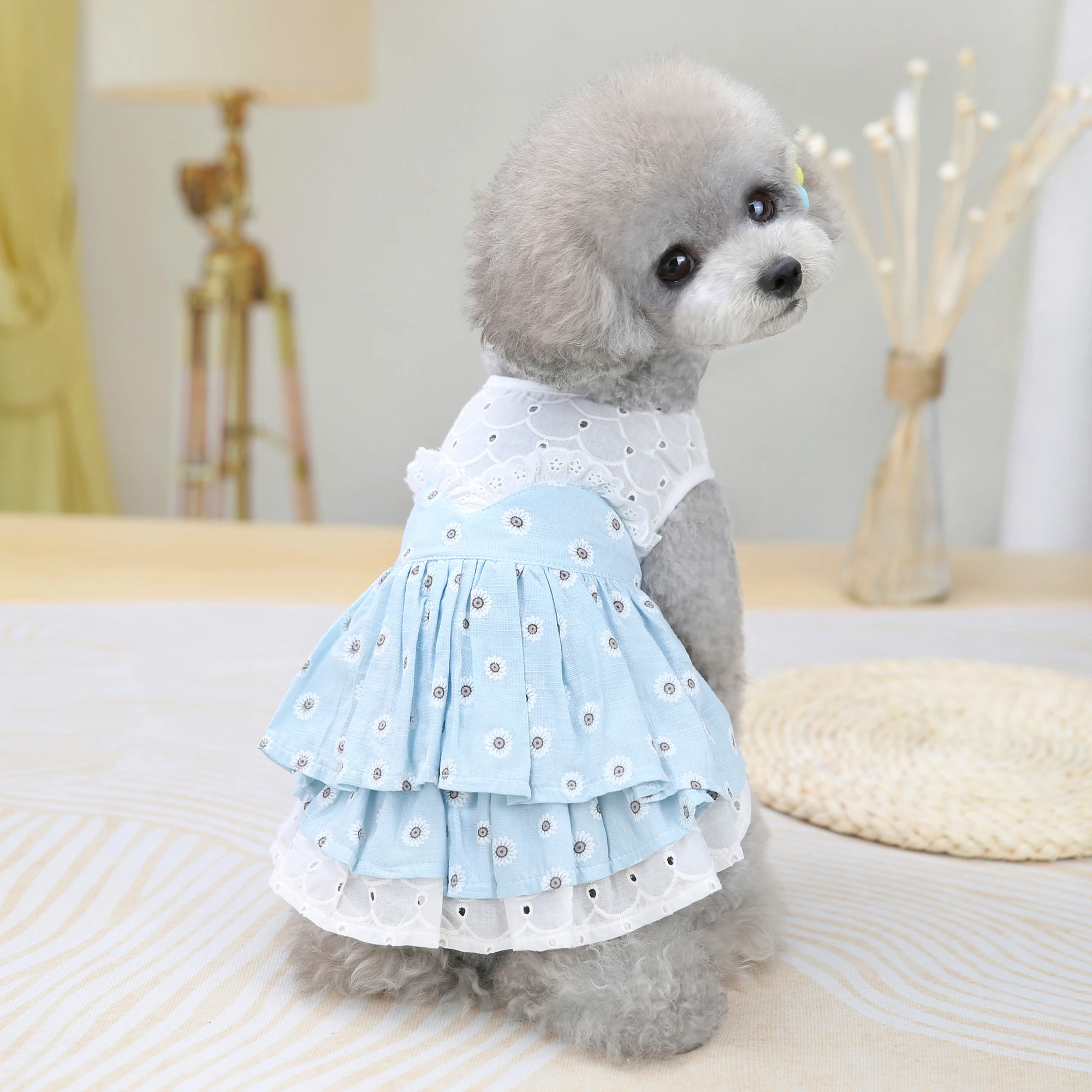 Flower Dogs Dress Pet Cotton Vest Summer Puppy Pet Skirt Pink Blue Clothing For Small Cat Teddy Chihuahua Drop Shipping Supplies
Flower Dogs Dress Pet Cotton Vest Summer Puppy Pet Skirt Pink Blue Clothing For Small Cat Teddy Chihuahua Drop Shipping Supplies