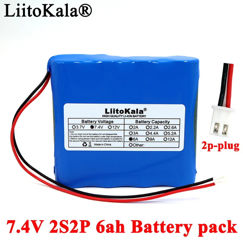 Liitokala 7 4 В 18650 литиевый аккумулятор 2S2P 6ah рыболовная светодиодная подсветка Bluetooth