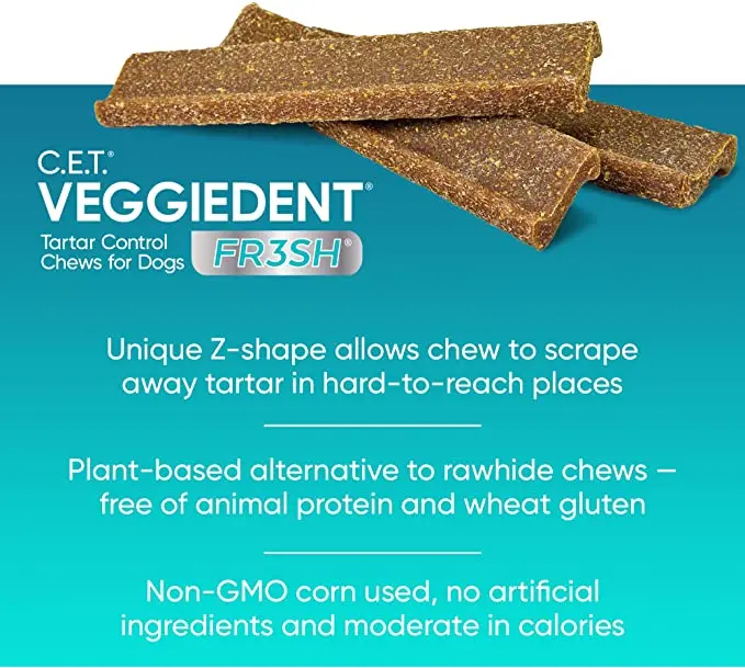 2pcs Virbac CET VEGGIEDENT FR3SH Tartar Control Chews for Cleans teeth samll medium large dogs Freshens breath
2pcs Virbac CET VEGGIEDENT FR3SH Tartar Control Chews for Cleans teeth samll medium large dogs Freshens breath