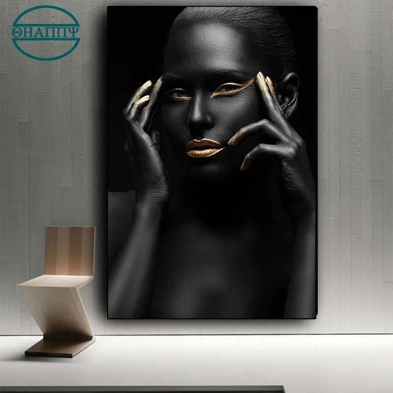African Art Nude Woman Black Gold Wall Art Canvas Painting Cuadros Nordic Wall Picture for Living Room Decoration Unframed
African Art Nude Woman Black Gold Wall Art Canvas Painting Cuadros Nordic Wall Picture for Living Room Decoration Unframed