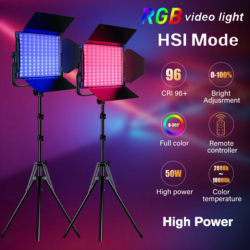 Sokani 2set X50 RGB Led Video Light Kits 2800K-10000K Photo Studio Lights CRI96+ Panel Lighting for for Studio/YouTube/Photos
Sokani 2set X50 RGB Led Video Light Kits 2800K-10000K Photo Studio Lights CRI96+ Panel Lighting for for Studio/YouTube/Photos
