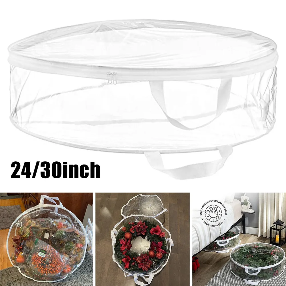 Transparent Christmas Wreath Storage Bag With Handle Cover Xmas Wreath Garland Bag Foldable Resistant Xmas Decor Organizer
Transparent Christmas Wreath Storage Bag With Handle Cover Xmas Wreath Garland Bag Foldable Resistant Xmas Decor Organizer