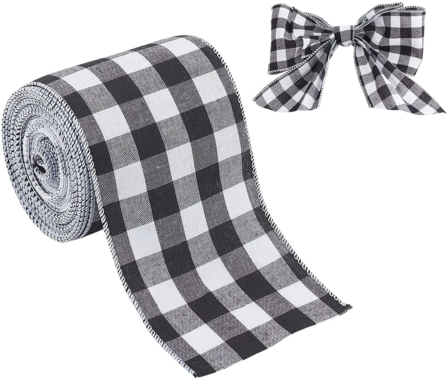 4 Inch X 10 Yard White and Black Plaid Burlap Ribbon Wired Edge Ribbons for DIY Wrapping Wedding Crafts Wreath Bows Decoration
4 Inch X 10 Yard White and Black Plaid Burlap Ribbon Wired Edge Ribbons for DIY Wrapping Wedding Crafts Wreath Bows Decoration