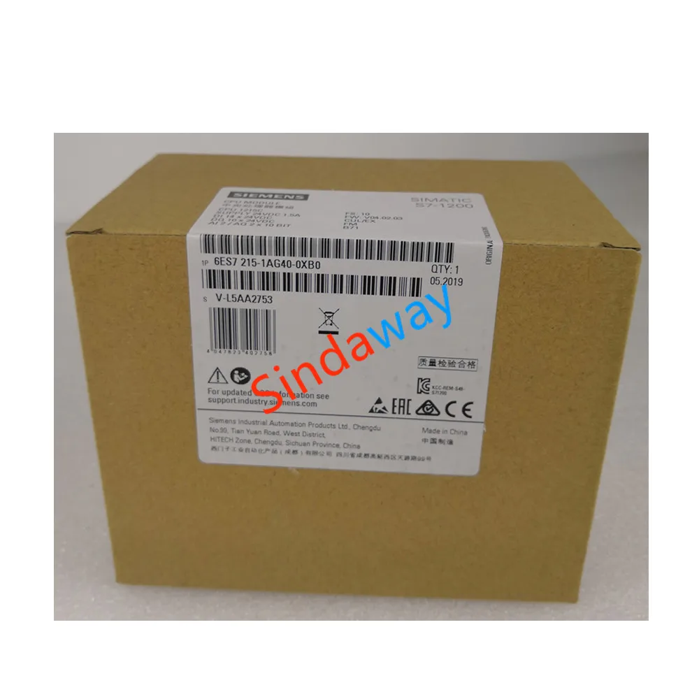 6ES7215-1AG40-0XB0 CPU 1215C, DC/DC/DC, 14DI/10DO/2AI/2AO SIMATIC S7-1200 
6ES7215-1AG40-0XB0 CPU 1215C, DC/DC/DC, 14DI/10DO/2AI/2AO SIMATIC S7-1200