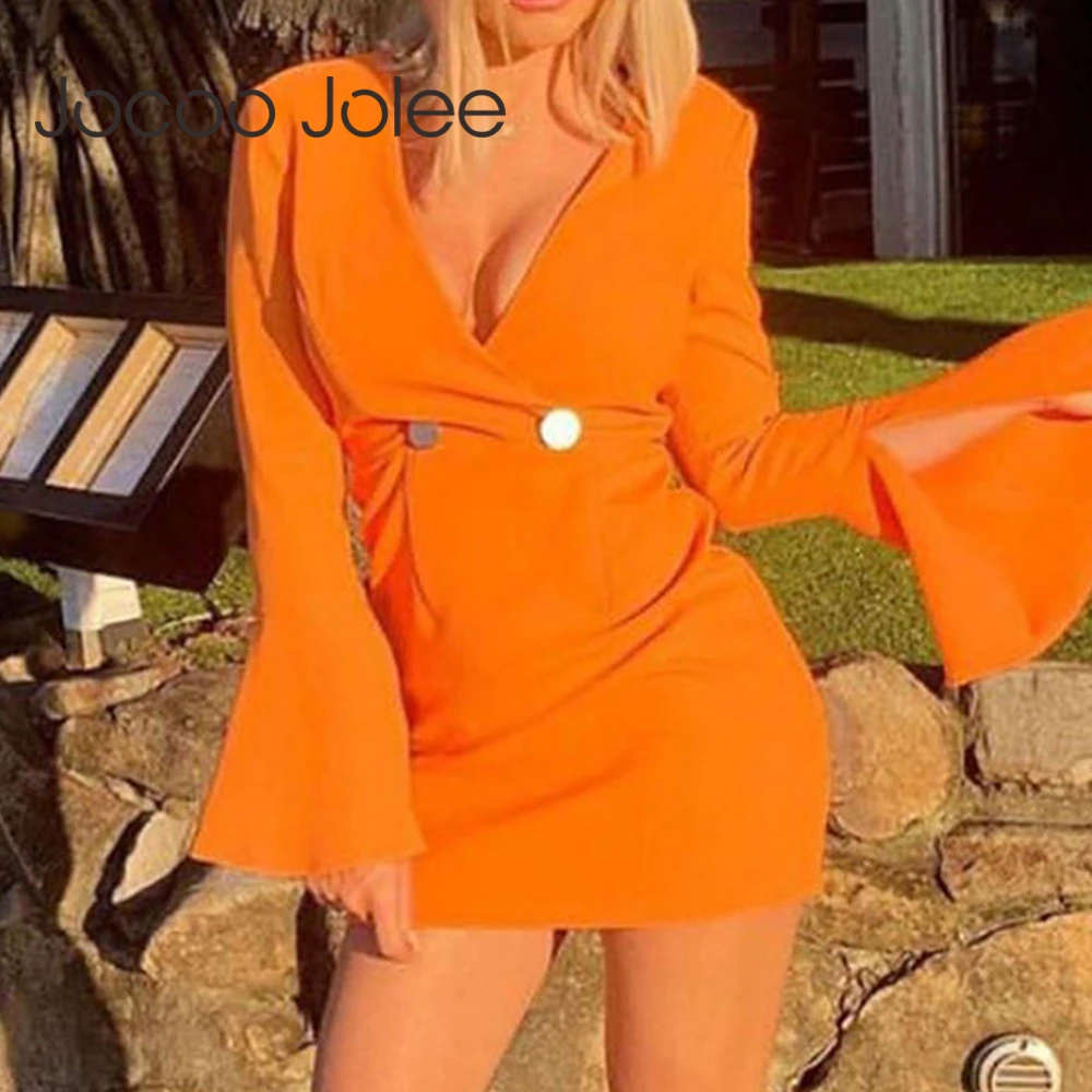 Jocoo Jolee женское модное облегающее платье с расклешенными рукавами и V-образным вырезом осеннее офисное облегающее платье на пуговицах элега...
Jocoo Jolee женское модное облегающее платье с расклешенными рукавами и V-образным вырезом осеннее офисное облегающее платье на пуговицах элега...