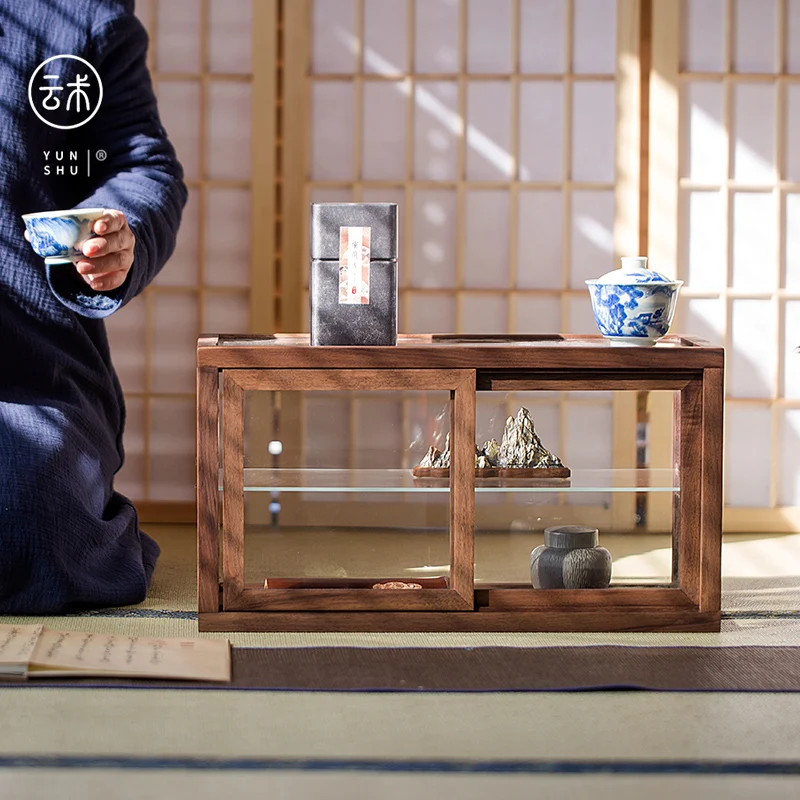 North America Black Walnut Tempered Transparent Glass Solid Wood Showcase Showcase Shopping Mall Household Living Room Tea Set
North America Black Walnut Tempered Transparent Glass Solid Wood Showcase Showcase Shopping Mall Household Living Room Tea Set