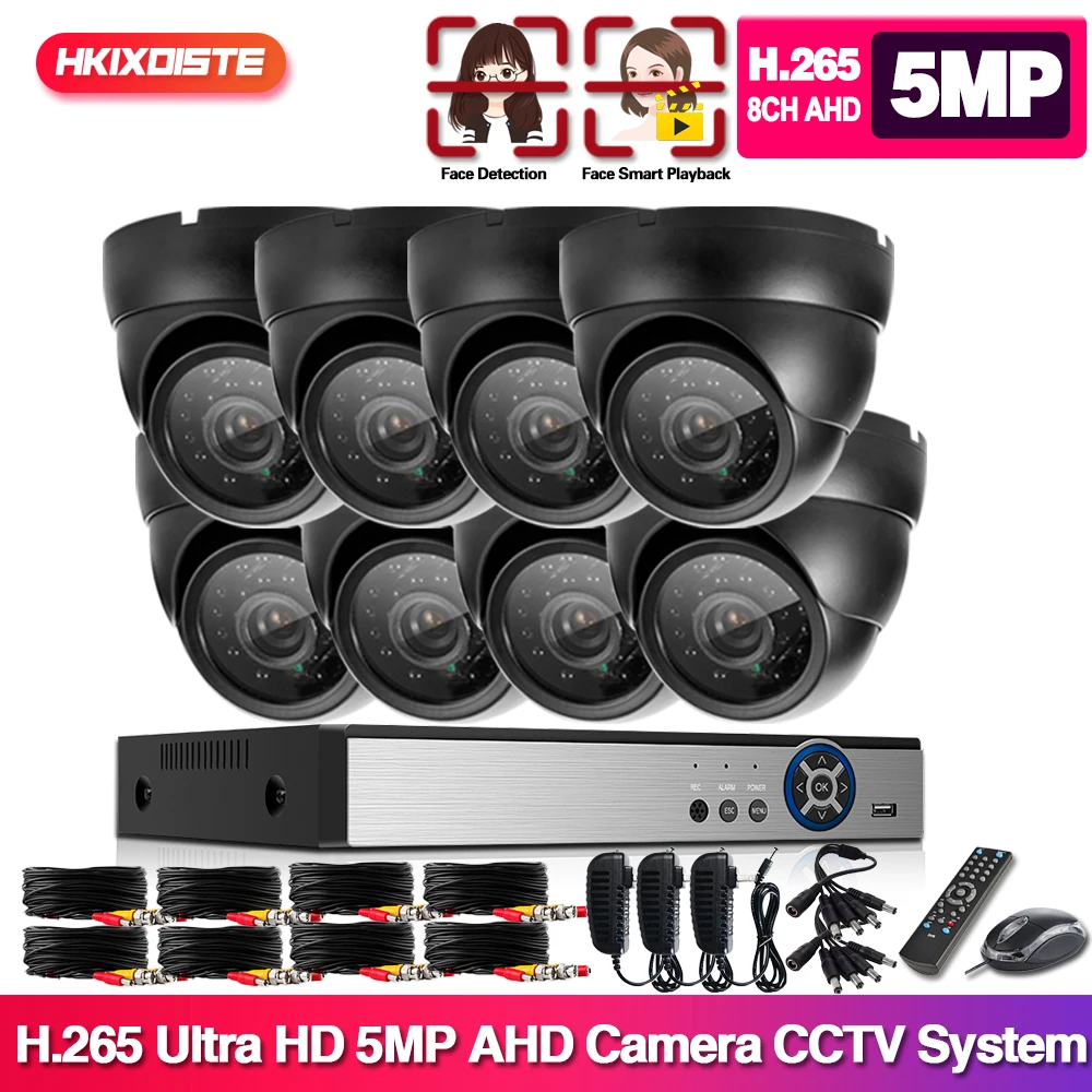 H.265 8CH DVR CCTV Security Camera System 4CH 5MP DVR Kit Outdoor Waterproof Night Vision AHD Dome Camera Video Surveillance Set
H.265 8CH DVR CCTV Security Camera System 4CH 5MP DVR Kit Outdoor Waterproof Night Vision AHD Dome Camera Video Surveillance Set