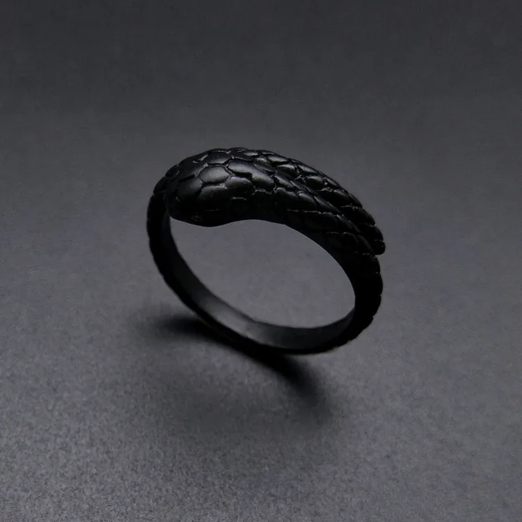 Мужское кольцо с животным Gor черное/серебристое металлическое регулируемое в