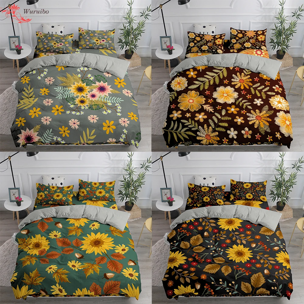 Sunflower Leaves 3d Bedding Set Flower Bed Cover 135/150/240/220/200 Bed Duvet Cover Set Twin Full King Bedclothes Bedroom Decor
Sunflower Leaves 3d Bedding Set Flower Bed Cover 135/150/240/220/200 Bed Duvet Cover Set Twin Full King Bedclothes Bedroom Decor