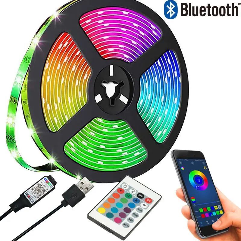 LED Strip Lights Luces LED USB Bluetooth Control RGB SMD2835 DC5V Lamp Tape Diode Christmas Decoration TV Background Lighting
LED Strip Lights Luces LED USB Bluetooth Control RGB SMD2835 DC5V Lamp Tape Diode Christmas Decoration TV Background Lighting