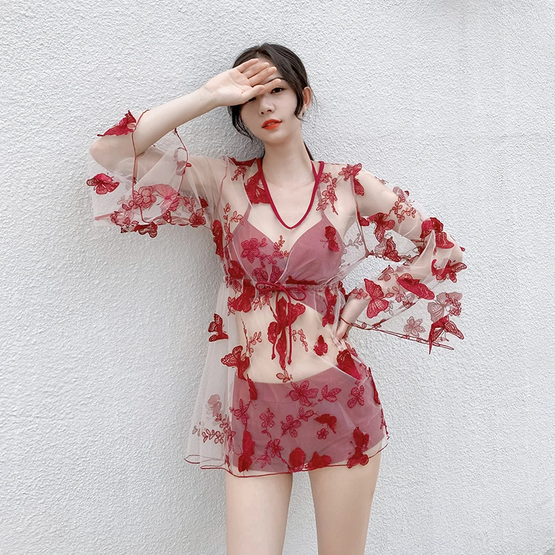 2021 Japan South Korea Three Piece Yarn Long Sleeve Swimsuit Women White Black Red Colors Young Girl Hot Spring Swimwear Skirt
2021 Japan South Korea Three Piece Yarn Long Sleeve Swimsuit Women White Black Red Colors Young Girl Hot Spring Swimwear Skirt