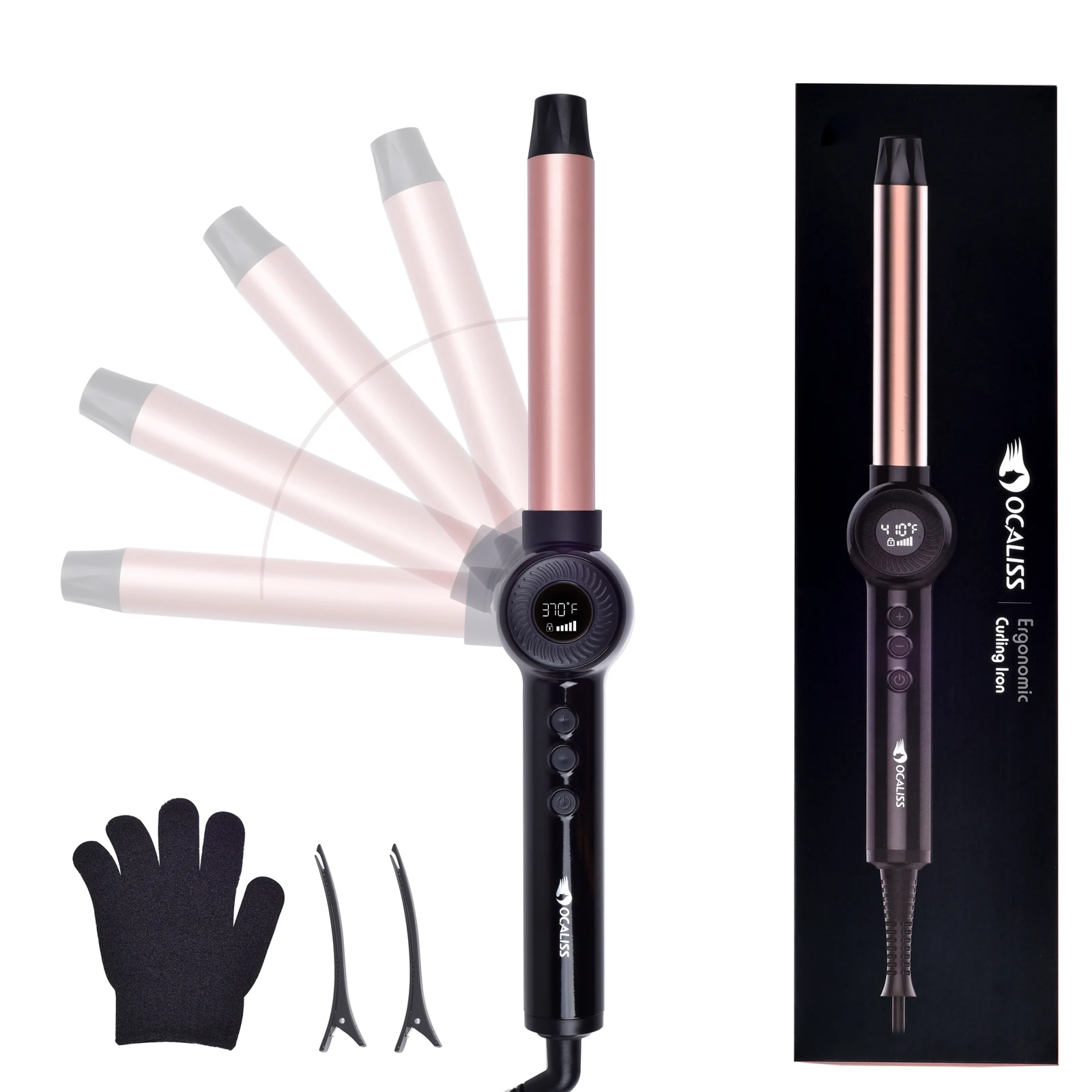 OCALISS C117 Curling Iron Foldable Hair Curler with Ceramic Coating Barrel Dual Voltage Adjustable Temp with LCD Display
OCALISS C117 Curling Iron Foldable Hair Curler with Ceramic Coating Barrel Dual Voltage Adjustable Temp with LCD Display