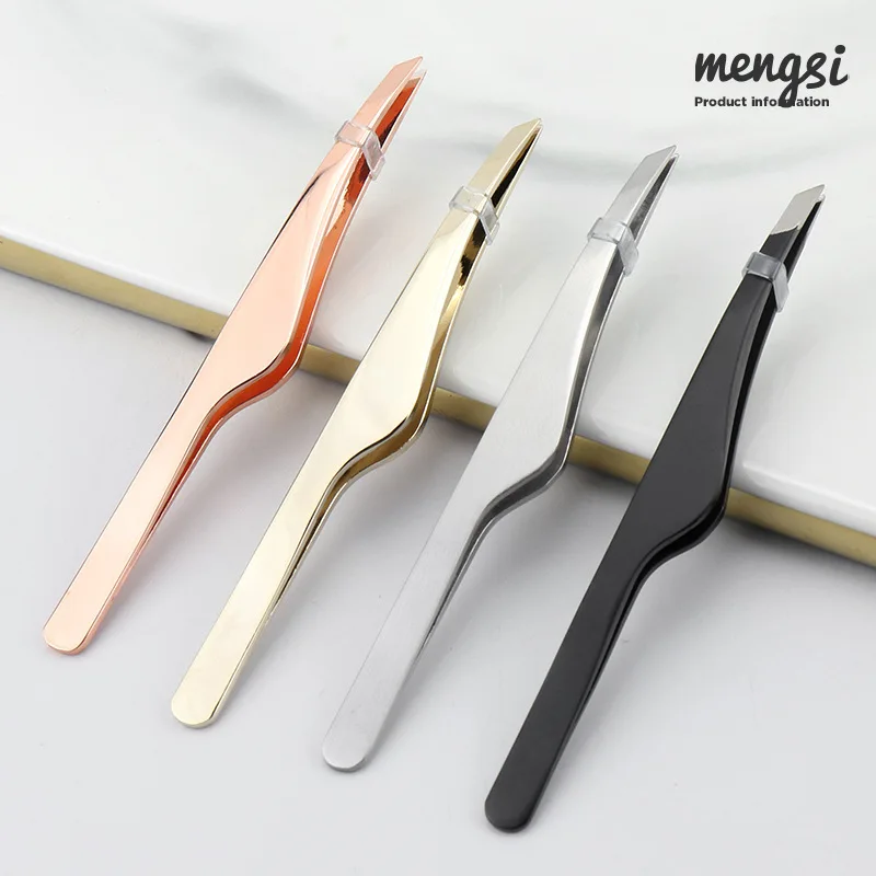 

1Pcs Eyebrow Tweezers Rose Gold Pincet Clips Stainless Steel Face Hair Removal Beautfy Makeup Tool Wholesale