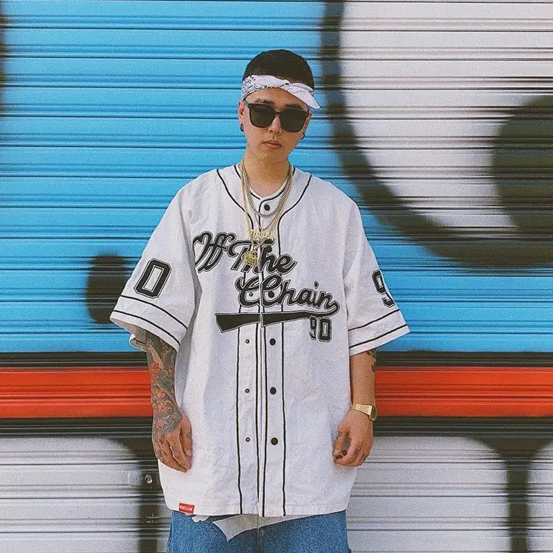 American retro 90 Baseball Jacket short sleeve shirt men's summer hip hop Street casual double layer embroidered jacket
American retro 90 Baseball Jacket short sleeve shirt men's summer hip hop Street casual double layer embroidered jacket