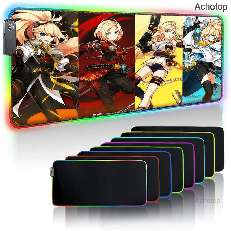 Elsword Lord Gaming RGB Mouse Pad Manufacturer Supplier Extra Large Desk Play Mat with Backlit E-sports Gamer Anime Mouse Carpet
Elsword Lord Gaming RGB Mouse Pad Manufacturer Supplier Extra Large Desk Play Mat with Backlit E-sports Gamer Anime Mouse Carpet