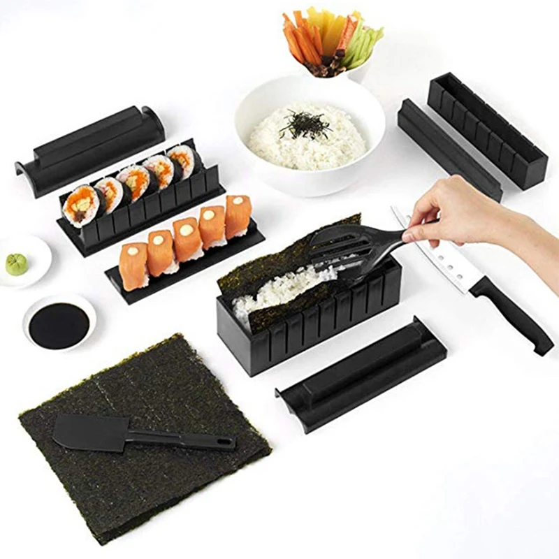 11 Pcs/Set Sushi Maker Equipment Kit Japanese Rice Ball Cake Roll Mold Sushi Multifunctional Mould Making Sushi Tools Dropship
11 Pcs/Set Sushi Maker Equipment Kit Japanese Rice Ball Cake Roll Mold Sushi Multifunctional Mould Making Sushi Tools Dropship