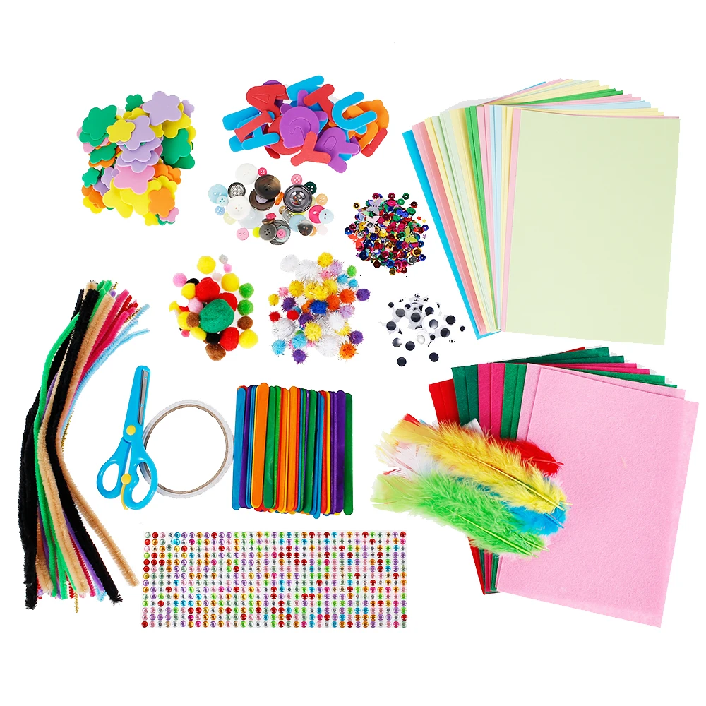 Kids DIY Rainbow Paper Toys Art Craft Colorful Plush Sticks Kits Wool Pompoms Eyes Paper Material Children Handmade Puzzle Toys
Kids DIY Rainbow Paper Toys Art Craft Colorful Plush Sticks Kits Wool Pompoms Eyes Paper Material Children Handmade Puzzle Toys