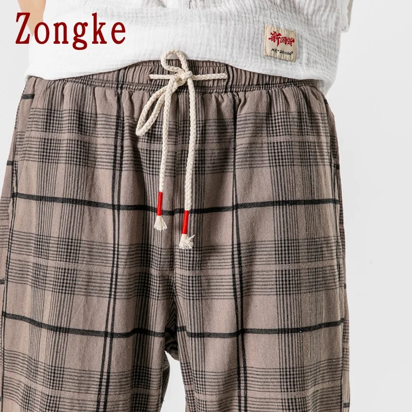 Zongke Baggy Men's Plaid Pants Harajuku Men's Clothing Checkered Pants Chinese Style Checked Trousers Ankle-Length M-5XL 2021
Zongke Baggy Men's Plaid Pants Harajuku Men's Clothing Checkered Pants Chinese Style Checked Trousers Ankle-Length M-5XL 2021