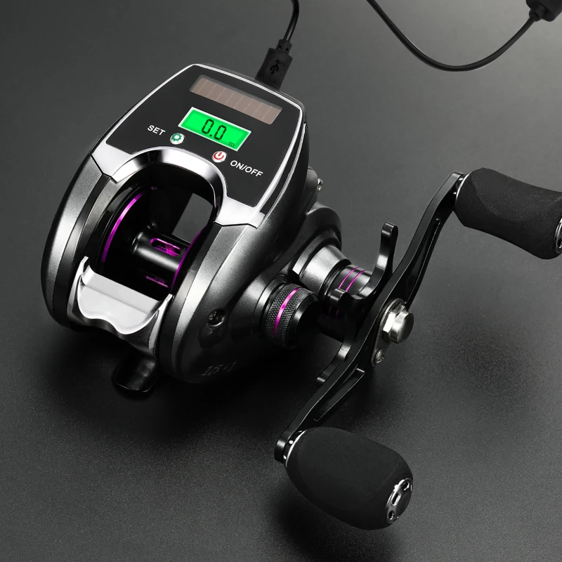 8.0:1 Fishing Reel Left / Right Hand Low Profile Line Counter Fishing Tackle Gear with Digital Display Data cable charging Pesca
8.0:1 Fishing Reel Left / Right Hand Low Profile Line Counter Fishing Tackle Gear with Digital Display Data cable charging Pesca