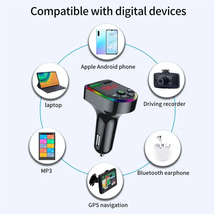 Bluetooth 5.0 FM Transmitter Car Charger Kit MP3 Modulator Player Wireless Handsfree Audio Receiver Dual USB Fast Charger 3.1A
Bluetooth 5.0 FM Transmitter Car Charger Kit MP3 Modulator Player Wireless Handsfree Audio Receiver Dual USB Fast Charger 3.1A