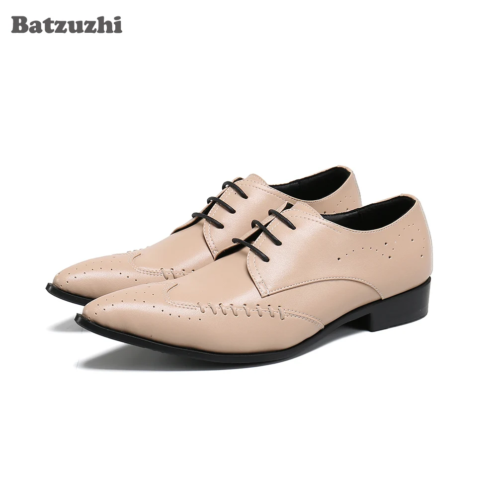 Batzuzhi Italian Style Handmade Men's Shoes Pointed Toe Leather Dress Shoes Men Lace-ip Formal Business Leather Zapatos Hombre
Batzuzhi Italian Style Handmade Men's Shoes Pointed Toe Leather Dress Shoes Men Lace-ip Formal Business Leather Zapatos Hombre