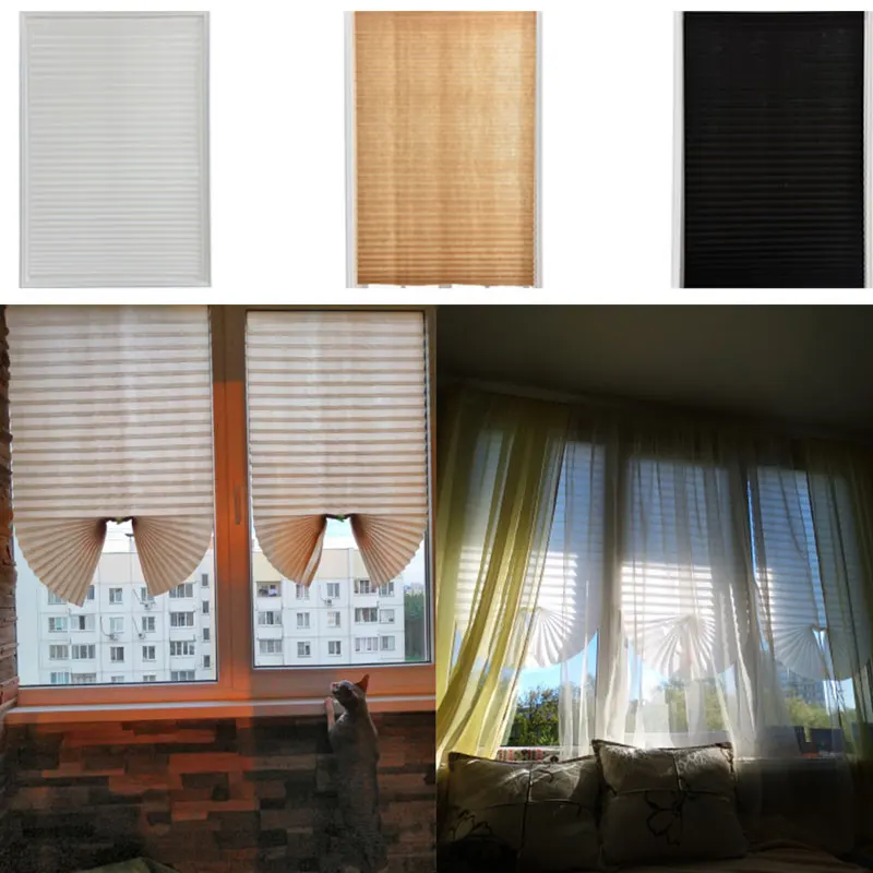 Cheap Self-Adhesive Pleated Blinds Half Blackout Curtains Folding Of Non-Woven Fabric For Bedroom Living Room Balcony Home Decor
Cheap Self-Adhesive Pleated Blinds Half Blackout Curtains Folding Of Non-Woven Fabric For Bedroom Living Room Balcony Home Decor