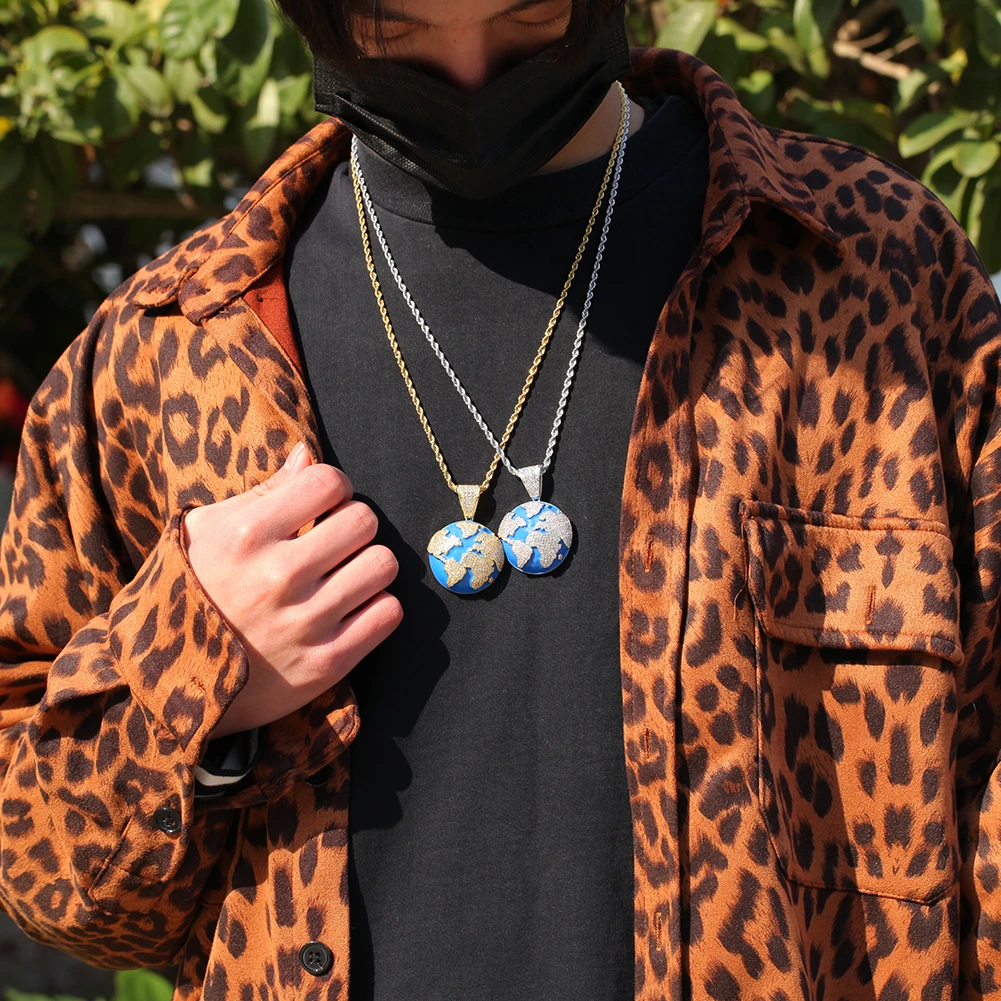 UWIN Drop Shipping New Style Earth Pendant Necklaces For Men Gold Silver Color AAA Zircon Necklace Fashion Jewelry
UWIN Drop Shipping New Style Earth Pendant Necklaces For Men Gold Silver Color AAA Zircon Necklace Fashion Jewelry