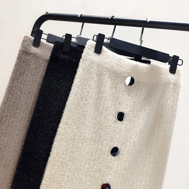 Women's Knit Skirt Fall 2019 Mid-Length Split Elastic Waist Faux Mink Hair Knitted Skirts Office Ladies Work Casual Formal Skirt
Women's Knit Skirt Fall 2019 Mid-Length Split Elastic Waist Faux Mink Hair Knitted Skirts Office Ladies Work Casual Formal Skirt