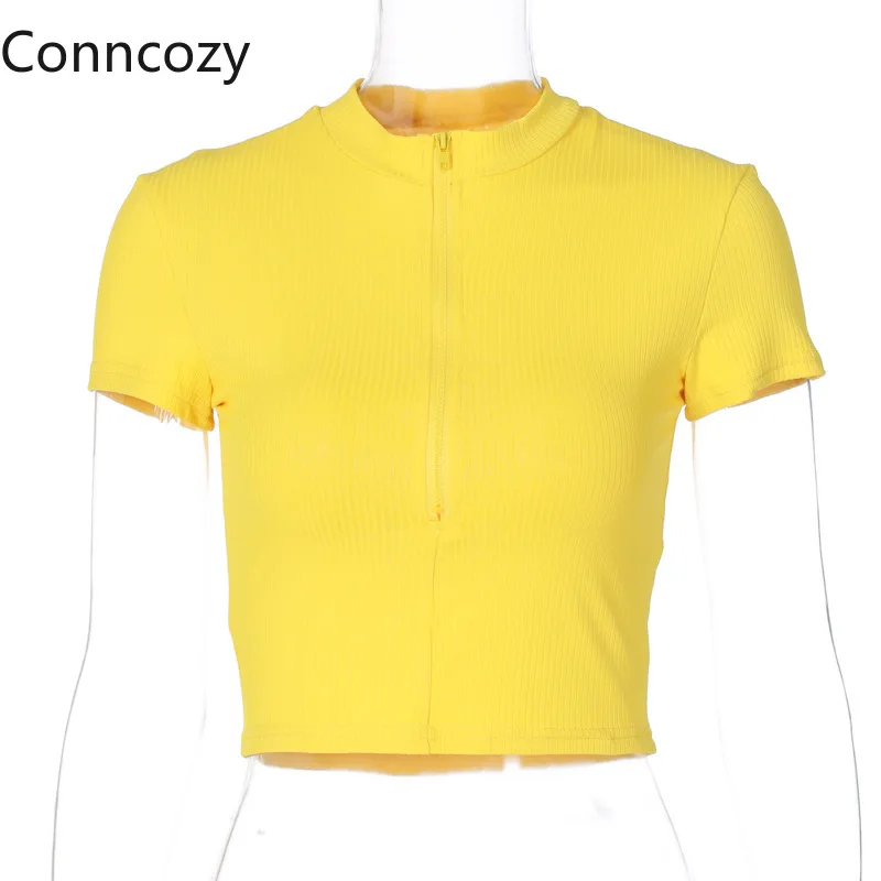 Women T Shirt Sexy Zipper V Neck Tight Top Fashion Female Summer Crop Shirt Lady T-shirt Streetwear Knitted Crop White T Shirts
Women T Shirt Sexy Zipper V Neck Tight Top Fashion Female Summer Crop Shirt Lady T-shirt Streetwear Knitted Crop White T Shirts