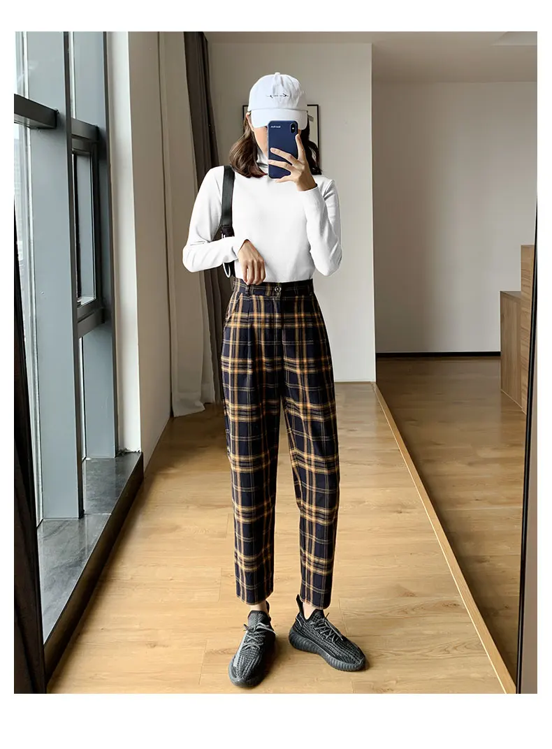 Black White Plaid Pants Loose Straight Women's Clothes 2021new Spring and Autumn Leisure High Waist Drooping
Black White Plaid Pants Loose Straight Women's Clothes 2021new Spring and Autumn Leisure High Waist Drooping
