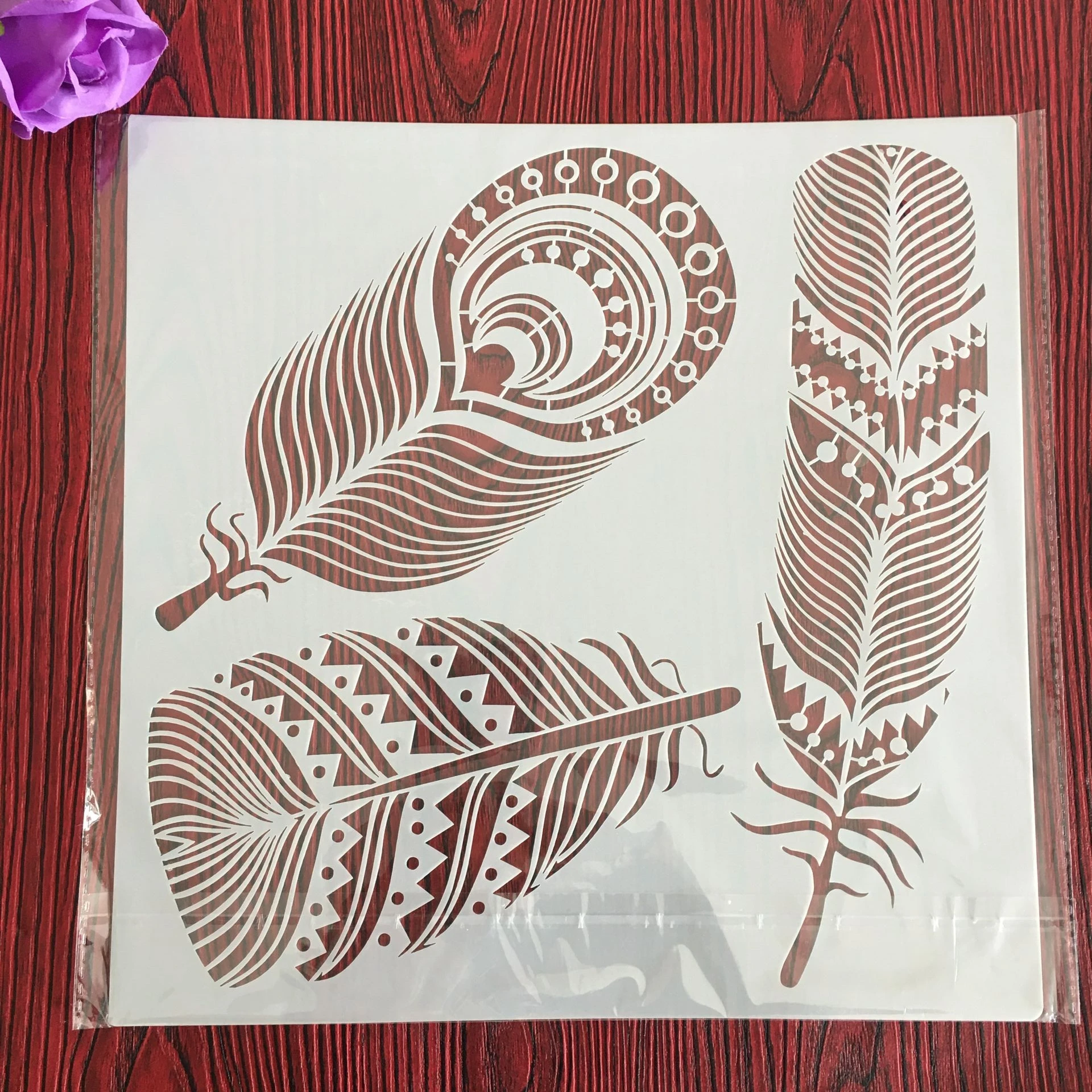 CraftArtGo DIY Feather Stencils Painting Scrapbook Coloring Cake decorating sugar powder sieve printing mold printing table
CraftArtGo DIY Feather Stencils Painting Scrapbook Coloring Cake decorating sugar powder sieve printing mold printing table