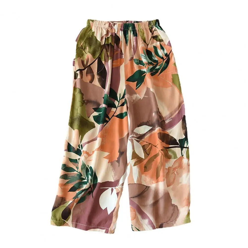 ladies summer Pants vintage Wide Leg Floral Print Home Pants Women Elastic Waist Straight Casual Cropped Trousers Streetwear
ladies summer Pants vintage Wide Leg Floral Print Home Pants Women Elastic Waist Straight Casual Cropped Trousers Streetwear
