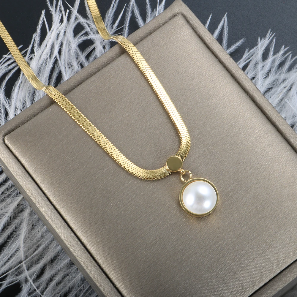 ZMFashion Women Neck Chain INS Wind Korean Wave Choker Gold-Plated Pearl Jewelry Vacuum Electroplating Round Trendy Necklace
ZMFashion Women Neck Chain INS Wind Korean Wave Choker Gold-Plated Pearl Jewelry Vacuum Electroplating Round Trendy Necklace