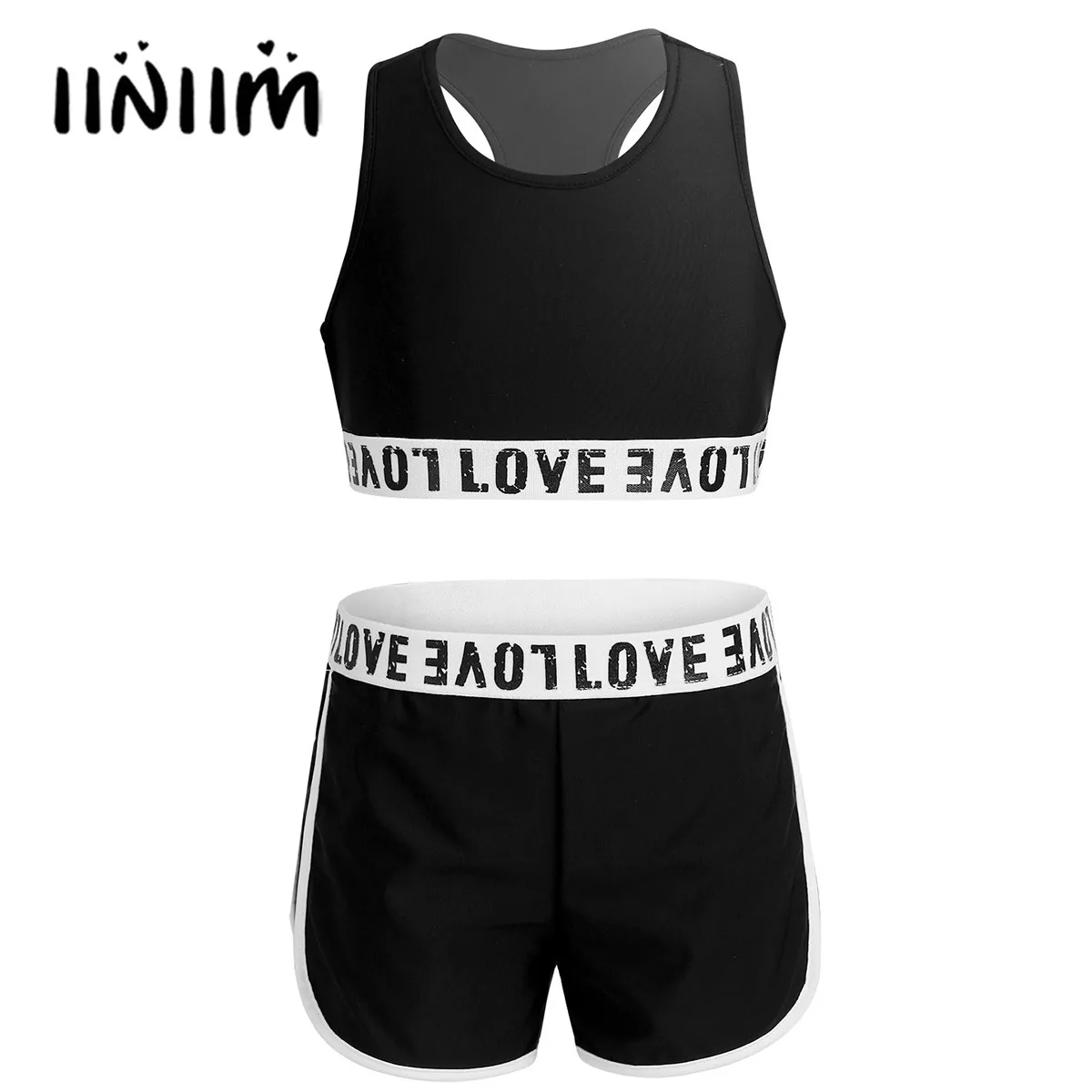 Kids Girls Gymnastics Ballet Leotard Costume Athletic Outfit Letter Printed Sleeveless Racer Back Tanks Crop Top with Bottom Set
Kids Girls Gymnastics Ballet Leotard Costume Athletic Outfit Letter Printed Sleeveless Racer Back Tanks Crop Top with Bottom Set