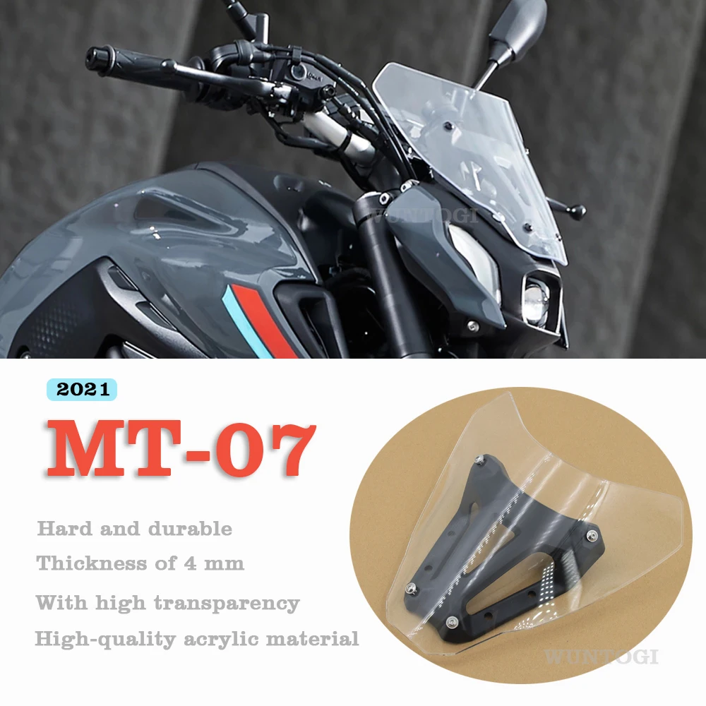 Motorcycle Windscreen Wind Shield Deflector Windshield Spoiler Kit for MT 07 Windshield For Yamaha MT-07 MT07 2021-
Motorcycle Windscreen Wind Shield Deflector Windshield Spoiler Kit for MT 07 Windshield For Yamaha MT-07 MT07 2021-