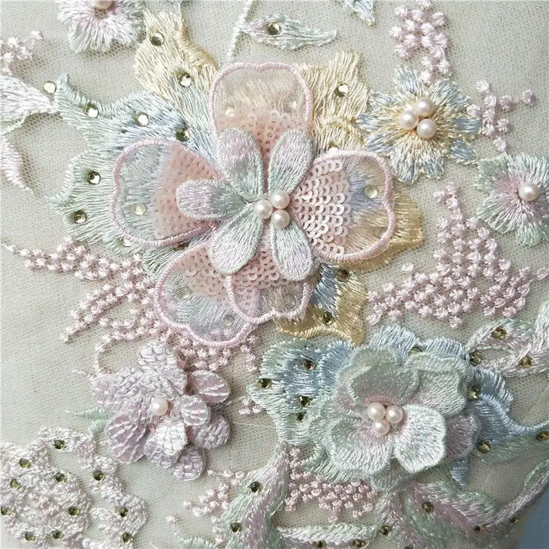 3D Multi-Layered Petals Lace Applique, Faux Pearl Sequin Applique, Floral Trim Lace, Bridal Headpiece Applique Price:
3D Multi-Layered Petals Lace Applique, Faux Pearl Sequin Applique, Floral Trim Lace, Bridal Headpiece Applique Price: